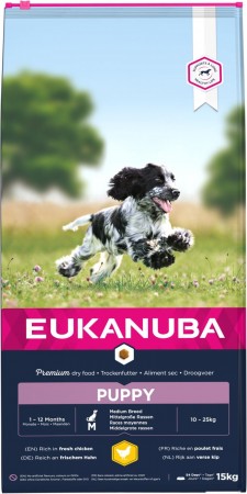 EUKANUBA Puppy Medium Breed kylling 15KG